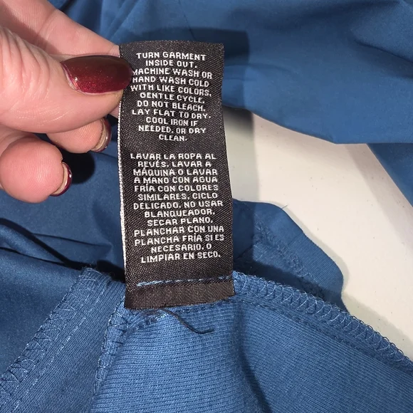 Lifestyle Attitude Blue Button Up Shirt 2X NWT Stretched Utility Top Roll Tab - Picture 9 of 9